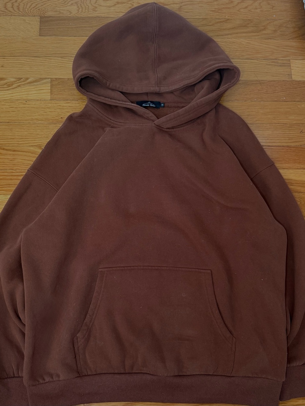 Brown hoodie with oversized fit